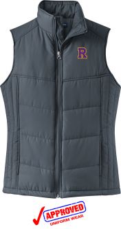 Port Authority Ladies Puffy Vest, Dark Slate/ Black